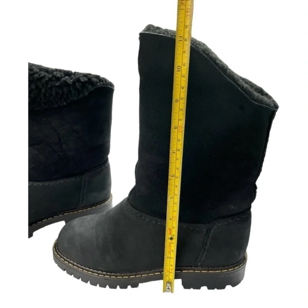 Sorel Suede Shearling Foldover Tall Black Boots Black Size 7M